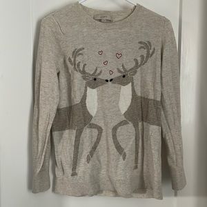 Loft reindeer heart crew neck sweater, size medium.